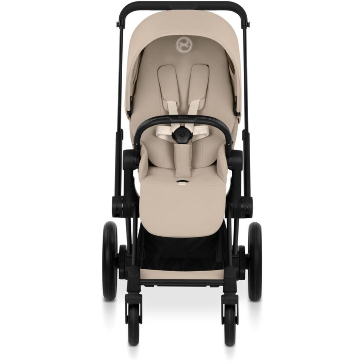 Cybex Cozy Beige/Beige Epriam Comfort Matt Black Inklusiv Foldbar Liggedel