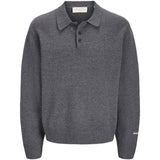Jack & Jones Junior Dark Grey Melange Jornorrebro Knit Polo Jnr