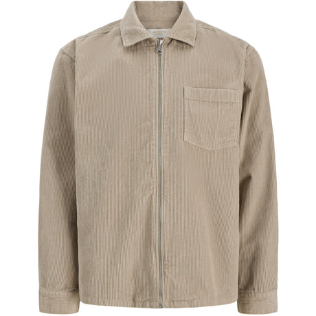 Jack & Jones Junior Feather Gray Jortoronto Cordudoy Zip Shirt Ls Bf Jnr