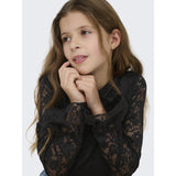 kids ONLY Black Kogtoos L/S Lace Top Jrs