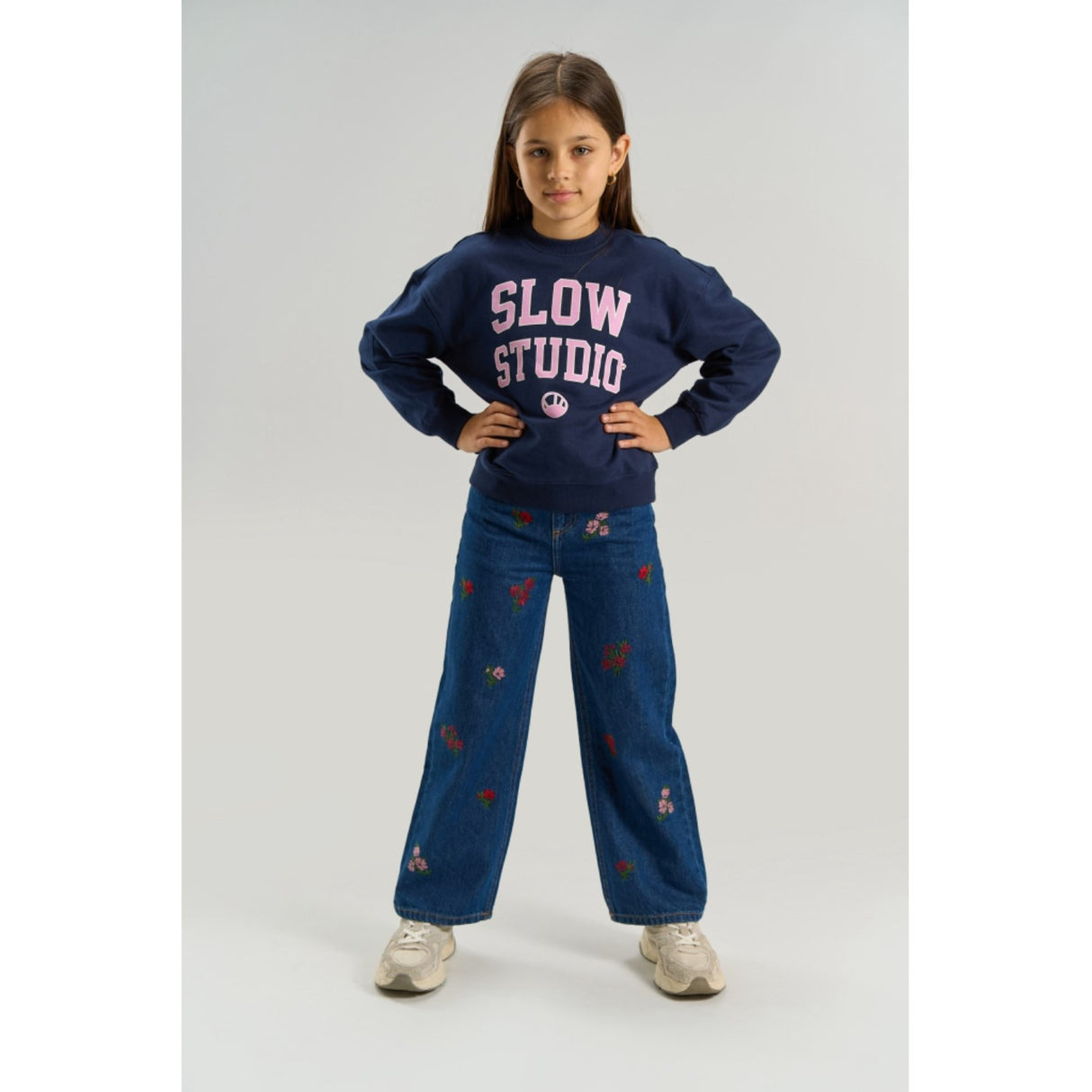 The New Medium Blue Denim Emb Tnvincetta Wide Fit Jeans