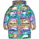 The New Metallic Multicolor Tnunicca Long Puffer Jacket