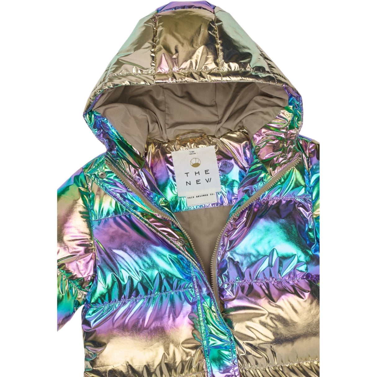 The New Metallic Multicolor Tnunicca Long Puffer Jacket