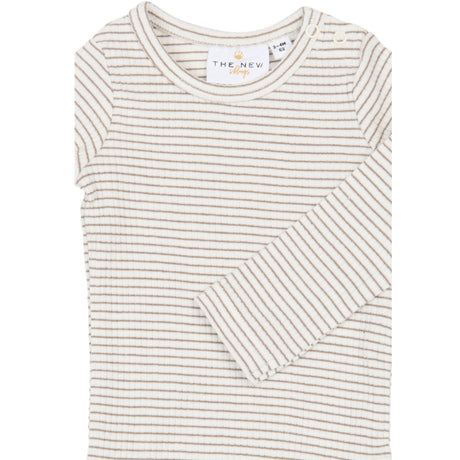 THE NEW Siblings Taupe Gray Striped Tn Tnsbvitus L_S Rib Body