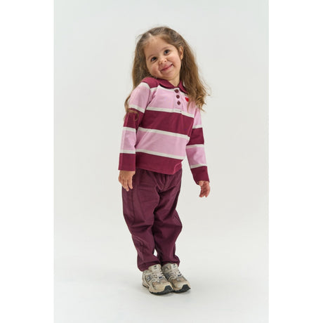 THE NEW Siblings Burgundy Striped Tn Tnstvidalia L_S Pique Polo