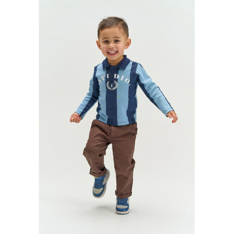 THE NEW Siblings Navy Blazer Striped Tnstviro L_S Polo
