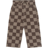 THE NEW Siblings Taupe Gray Check Tn Tnstvondell Baggy Fit Jeans