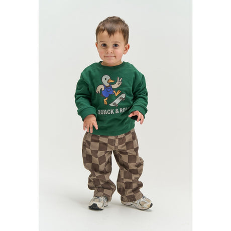 THE NEW Siblings Taupe Gray Check Tn Tnstvondell Baggy Fit Jeans