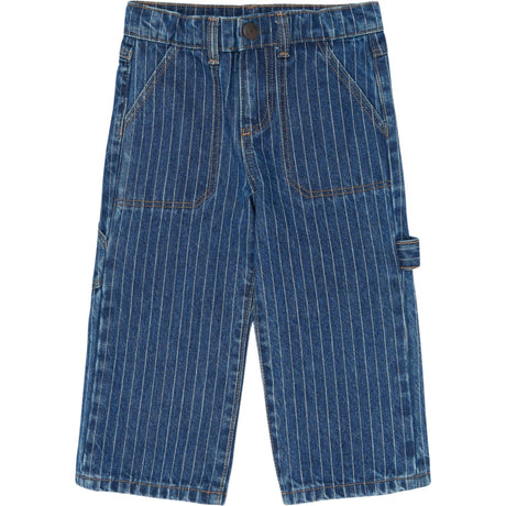 THE NEW Siblings Medium Blue Denim AOP Tnstvilfredo Baggy Fit Worker Jeans
