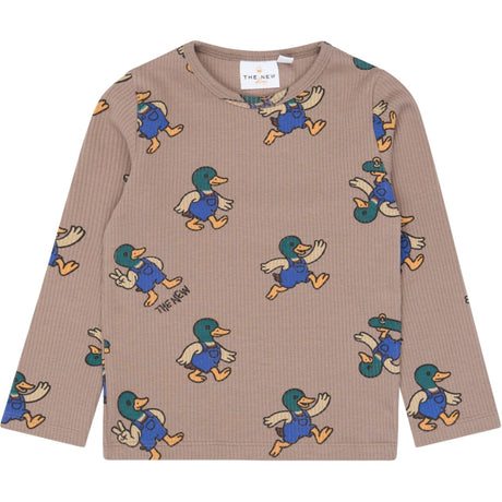 THE NEW Siblings Taupe Gray AOP Tn Tnstvaldemar L_S Rib Tee