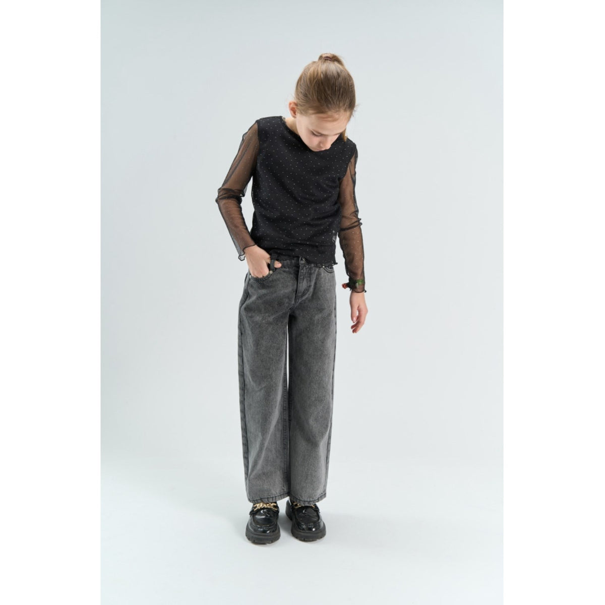 The New Black Beauty Tnyancy L_S Mesh Top