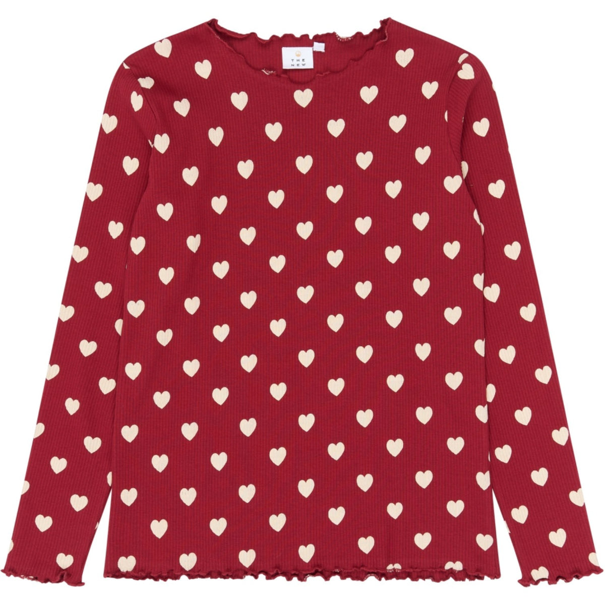 The New Rio Red AOP Tn Tnholiday Red Heart Adult Rib Night Set