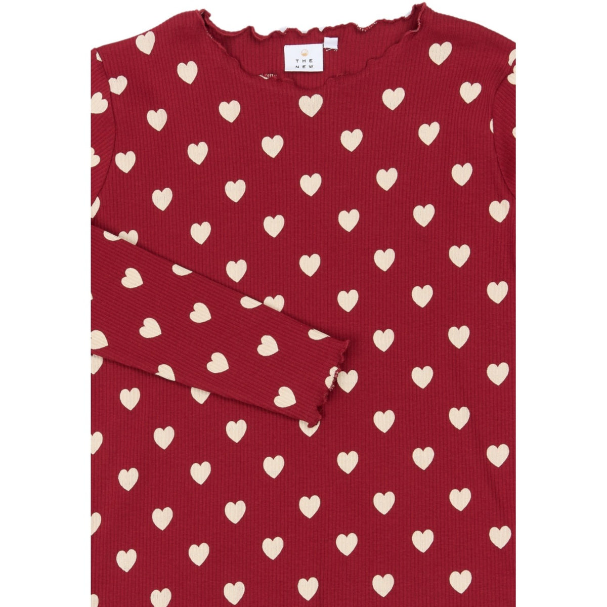 The New Rio Red AOP Tn Tnholiday Red Heart Adult Rib Night Set