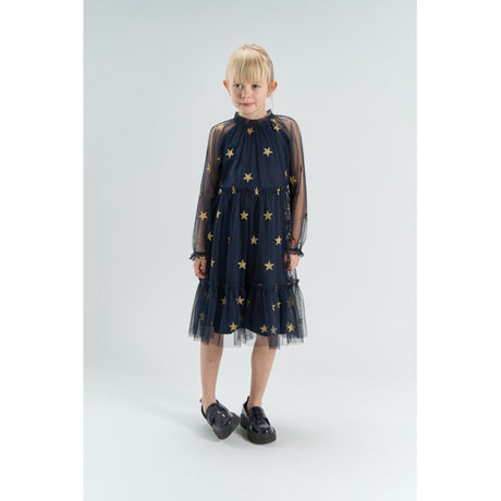 The New Navy Blazer AOP Tnyudelle Mesh L_S Dress