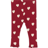 THE NEW Siblings Rio Red AOP Tn Tnsbholiday Red Heart Rib Leggings