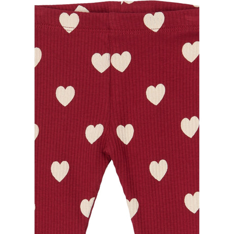 THE NEW Siblings Rio Red AOP Tn Tnsbholiday Red Heart Rib Leggings