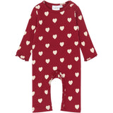 THE NEW Siblings Rio Red AOP Tn Tnsbholiday Red Heart L_S Rib Jumpsuit