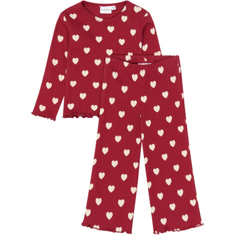 THE NEW Siblings Rio Red AOP Tn Tnstholiday Red Heart Rib Night Set