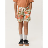 Les Deux Kids Raw Sienna Orange Palm AOP Shorts KIDS