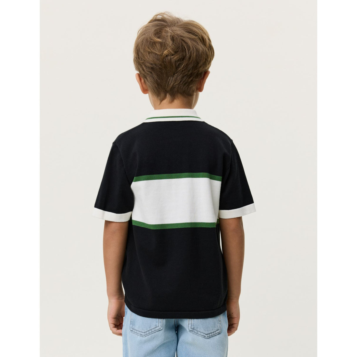 Les Deux Kids Tap Shoe Black Knitted Zipper Polo KIDS