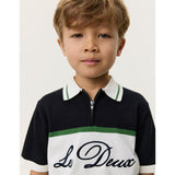 Les Deux Kids Tap Shoe Black Knitted Zipper Polo KIDS