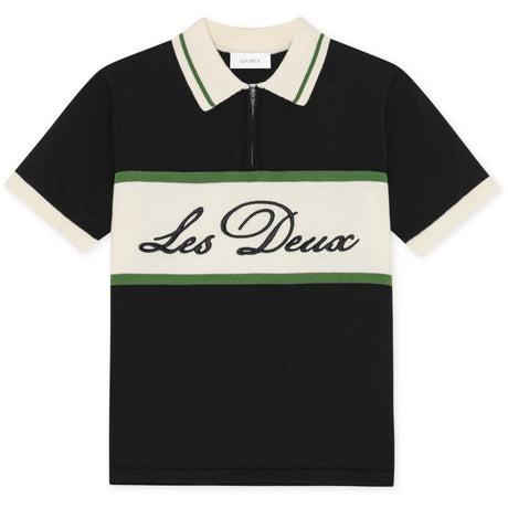 Les Deux Kids Tap Shoe Black Knitted Zipper Polo KIDS