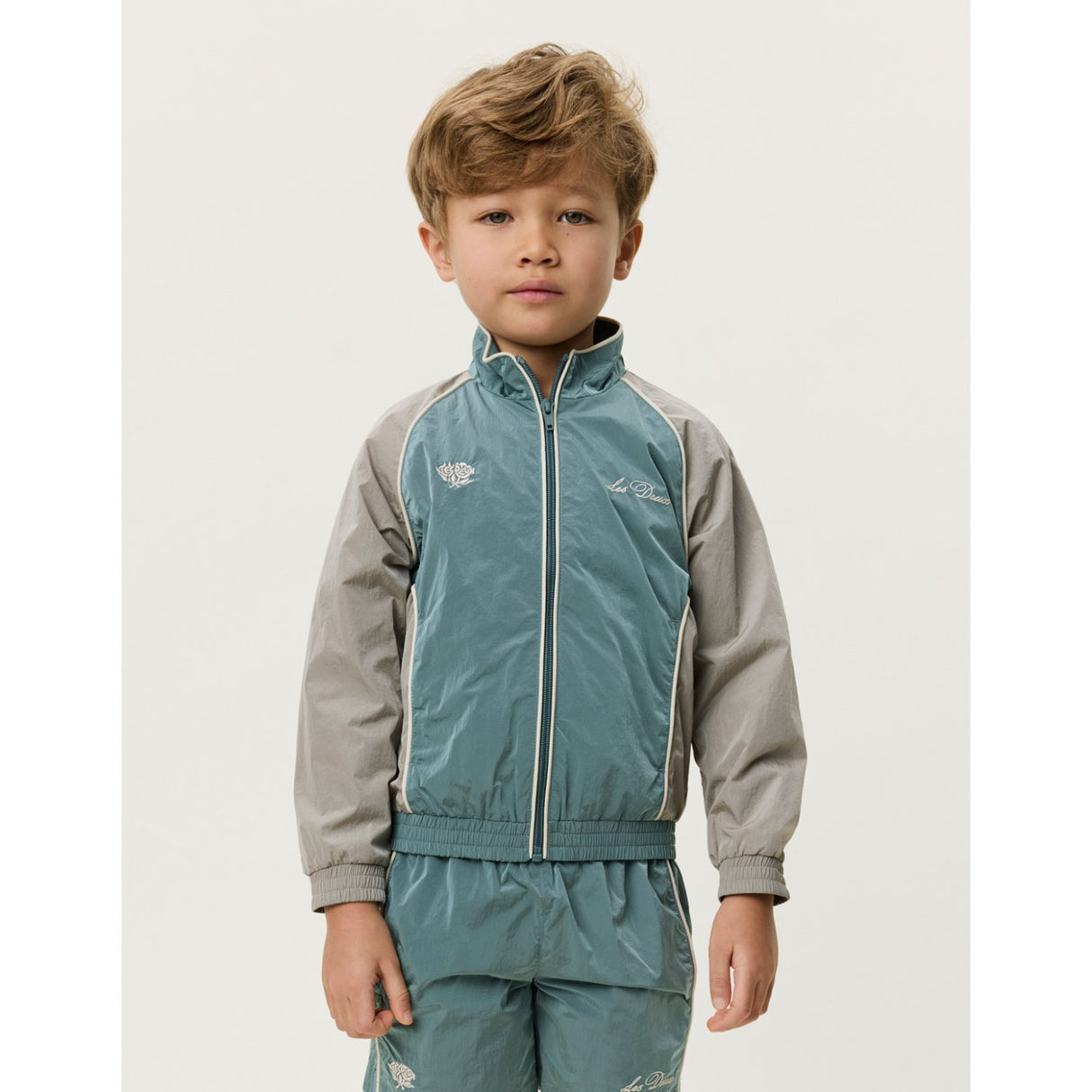 Les Deux Kids Tea Green Shiny Crisp Track Jacket KIDS