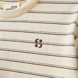 Sofie Schnoor Off White Striped Penillakb T-Shirt Long Sleeve