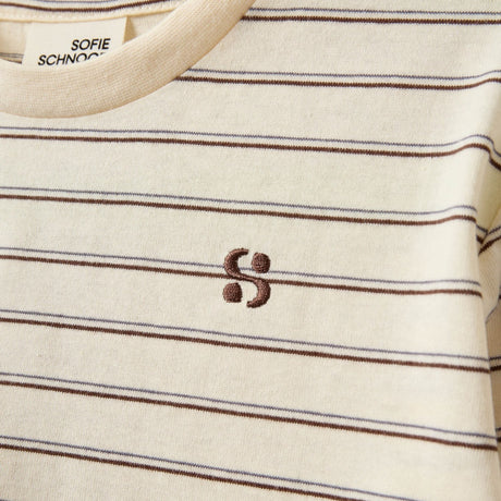Sofie Schnoor Off White Striped Penillakb T-Shirt Long Sleeve