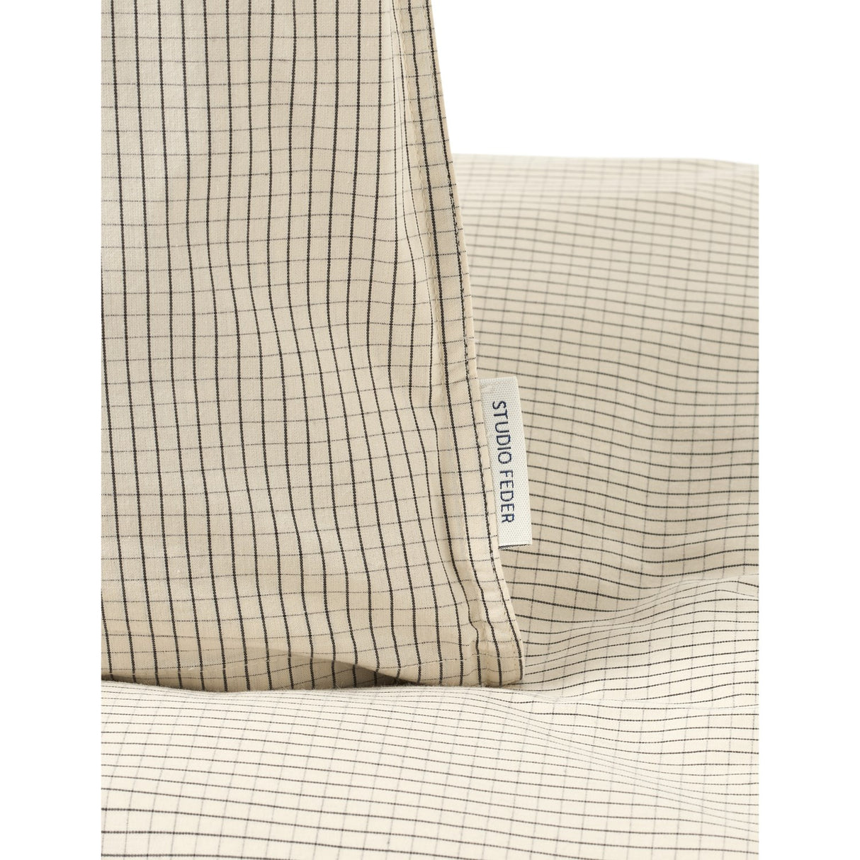 Studio Feder Creme Black Plaid Bedding Percale