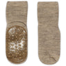 Gobabygo Light Brown Melange Wool Socks Anti-Slip