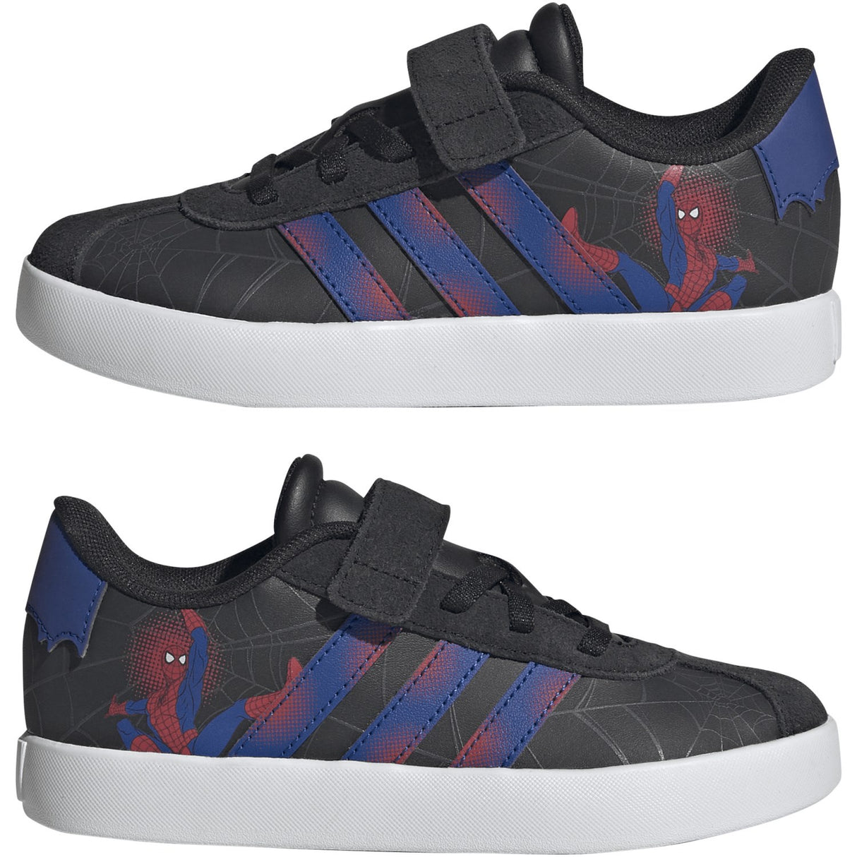 adidas Originals Core Black Team Royal Blue Violet Vl Court Spider-Man El C Sneakers