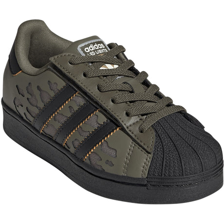 adidas Originals Silver Pebble Olive Strata Core Black Superstar Led Lights Cf El C Sneakers