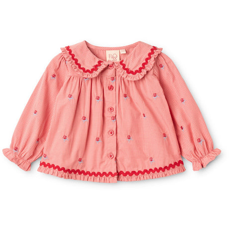 Flöss Pink Rose Gingham Sonja Blouse