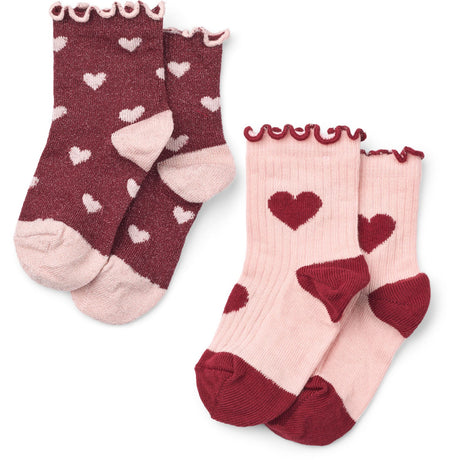 Flöss Cranberry Heart Mix 2-Pack Vigga Socks 2-Pack