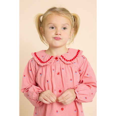 Flöss Pink Rose Gingham Sonja Blouse