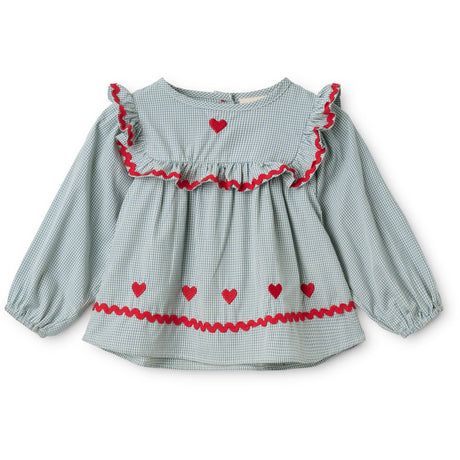 Flöss Light Blue Gingham Ellis Blouse