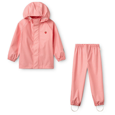 Flöss Pink Rose Gingham Dew Rainwear Set