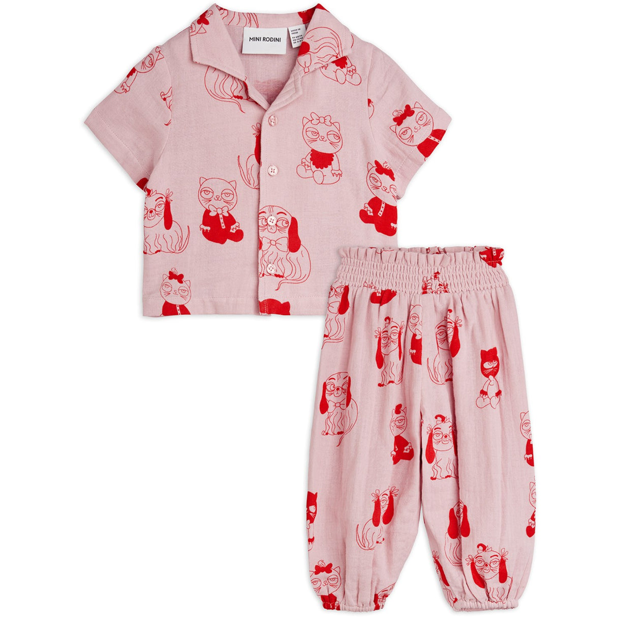 Mini Rodini Pink Minibabies Aop Baby Set
