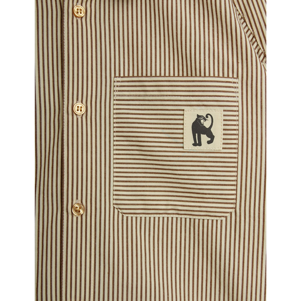 Mini Rodini Brown Poplin Yd Ls Shirt