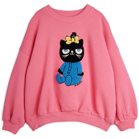 Mini Rodini Pink Cat Chenille Sweatshirt