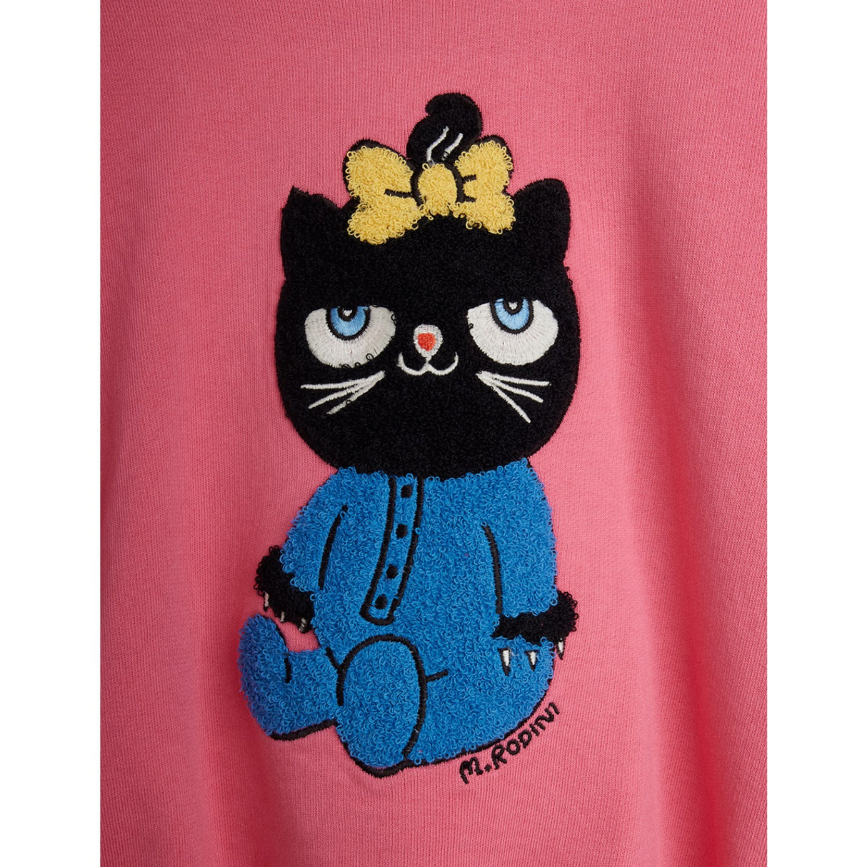Mini Rodini Pink Cat Chenille Sweatshirt