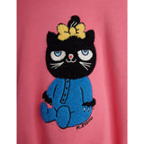 Mini Rodini Pink Cat Chenille Sweatshirt