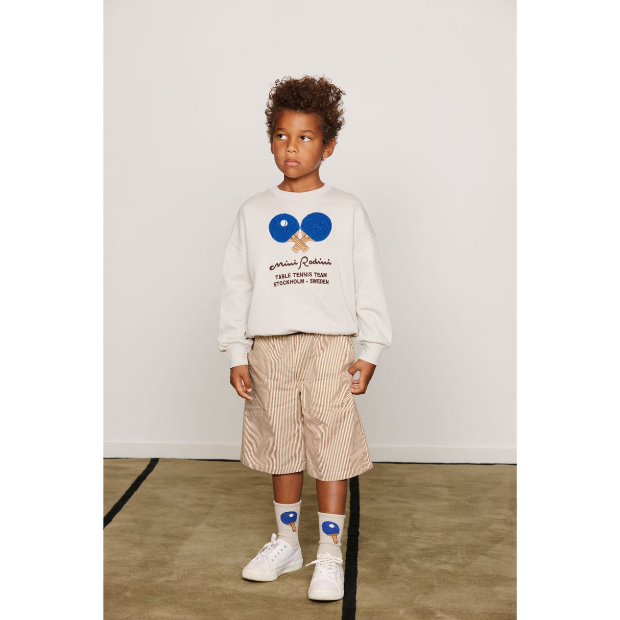 Mini Rodini Grey Table Tennis Chenille Sweatshirt