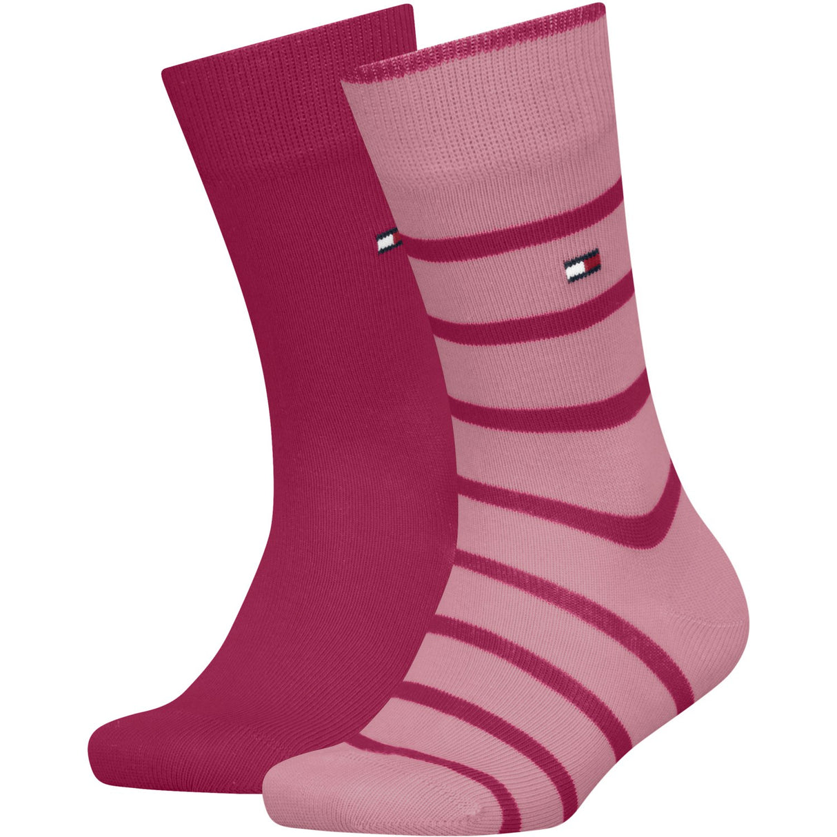 Tommy Hilfiger Pink Kids Socks 2-Pack Breton Stripe