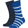 Tommy Hilfiger Bright Blue Kids Socks 2-Pack Breton Stripe
