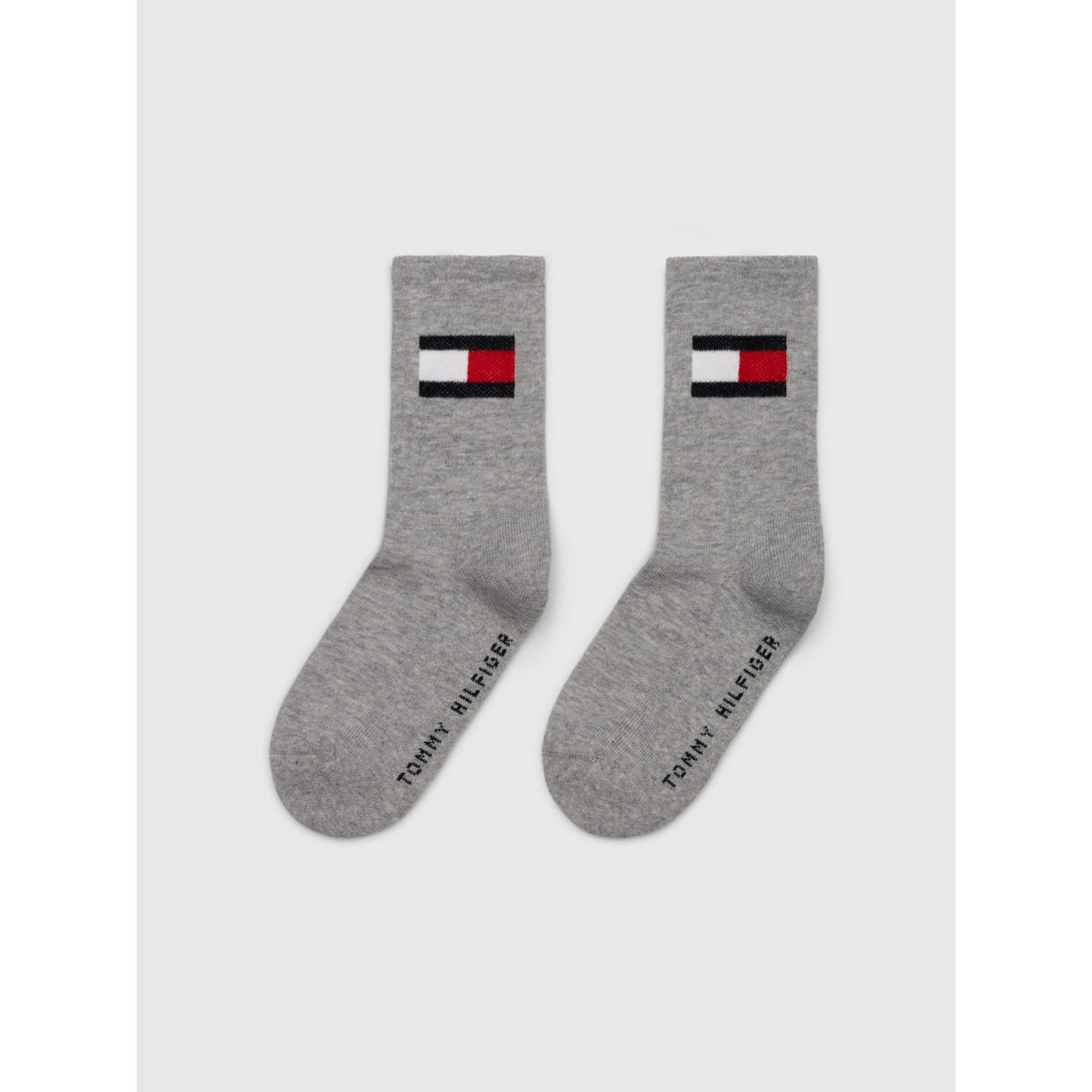 Tommy Hilfiger Grey Melange Kids Socks 2-Pack Flag