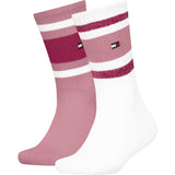 Tommy Hilfiger Pink Kids Socks 2-Pack Sport Stripe