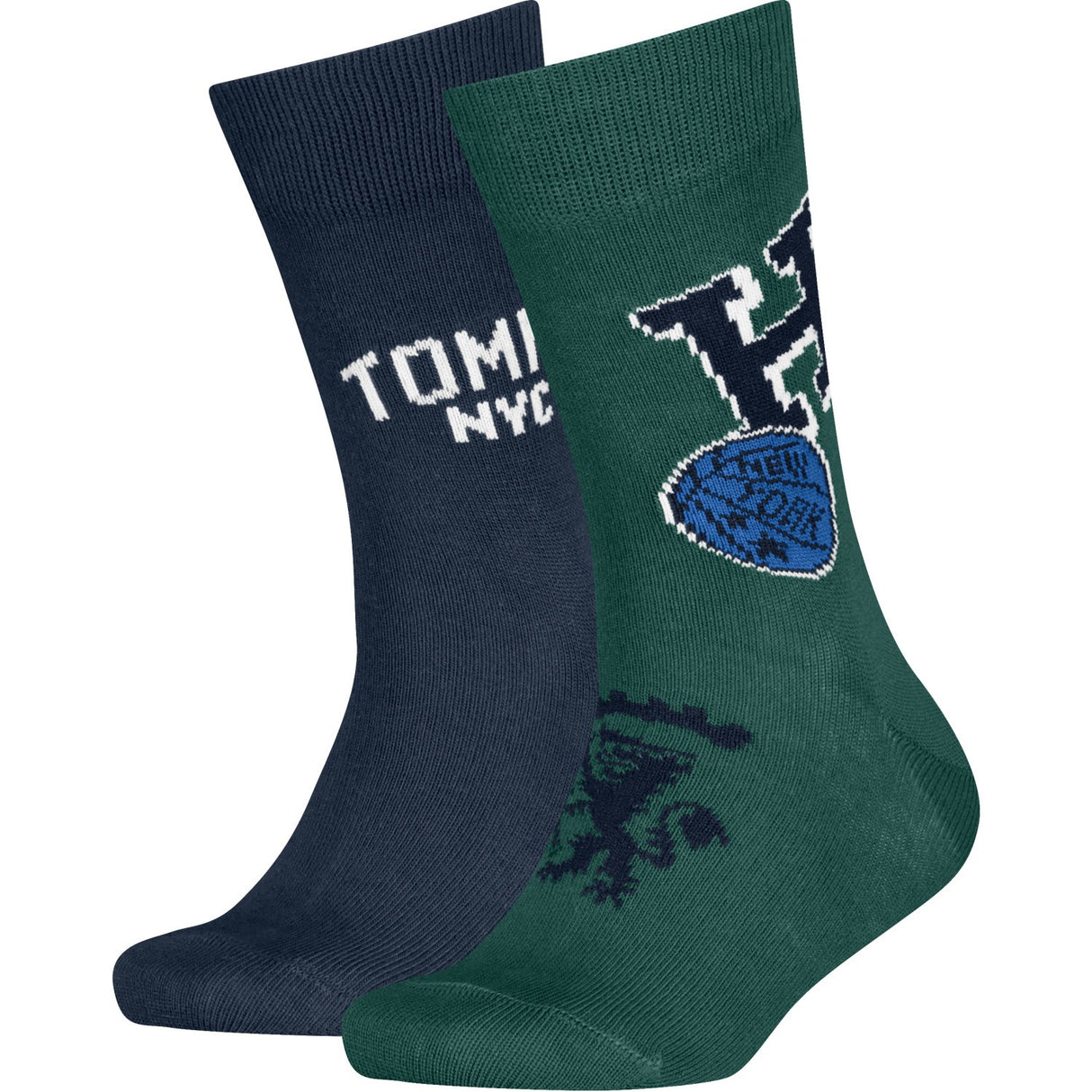 Tommy Hilfiger Green Kids Socks 2-Pack College Patch
