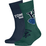 Tommy Hilfiger Green Kids Socks 2-Pack College Patch